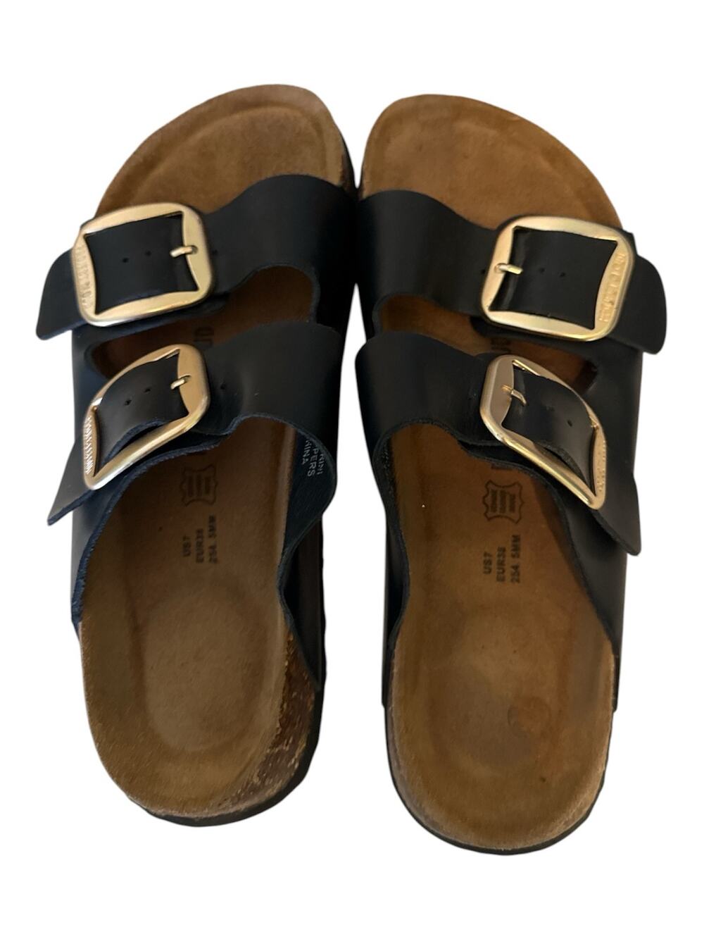 Project Cloud Sandals Memory Foam Womens Sz 7 Black Double Buckle